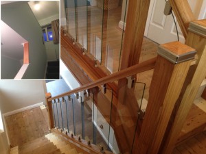 Oak and Glass Banisters in Dronfield   